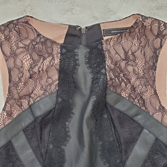 NWOT BCBGMaxAzria Laine - Lace Faux Leather Top - Picture 8 of 8